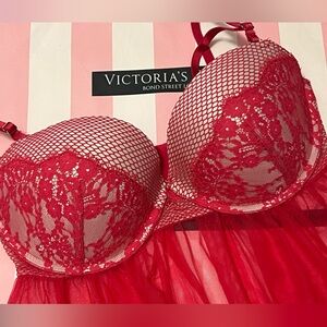 Sexy $8̶8̶ Victoria’s Secret Fishnet, Lace & Tulle Babydoll VS Archive RARE